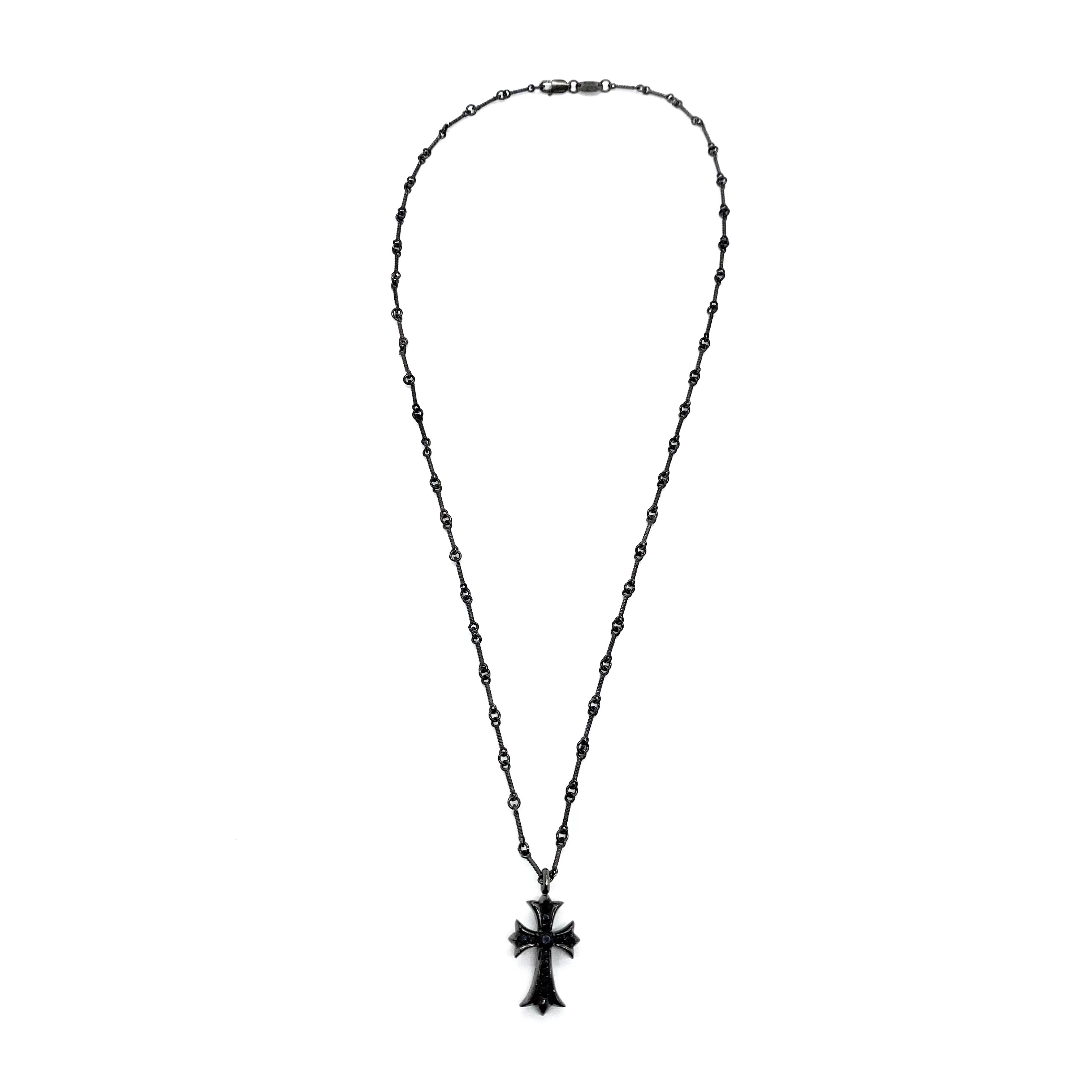 Chrome Hearts 𝐂𝐡𝐫𝐨𝐦𝐞 𝐡𝐞𝐚𝐫𝐭𝐬克罗心黑银十字架项链