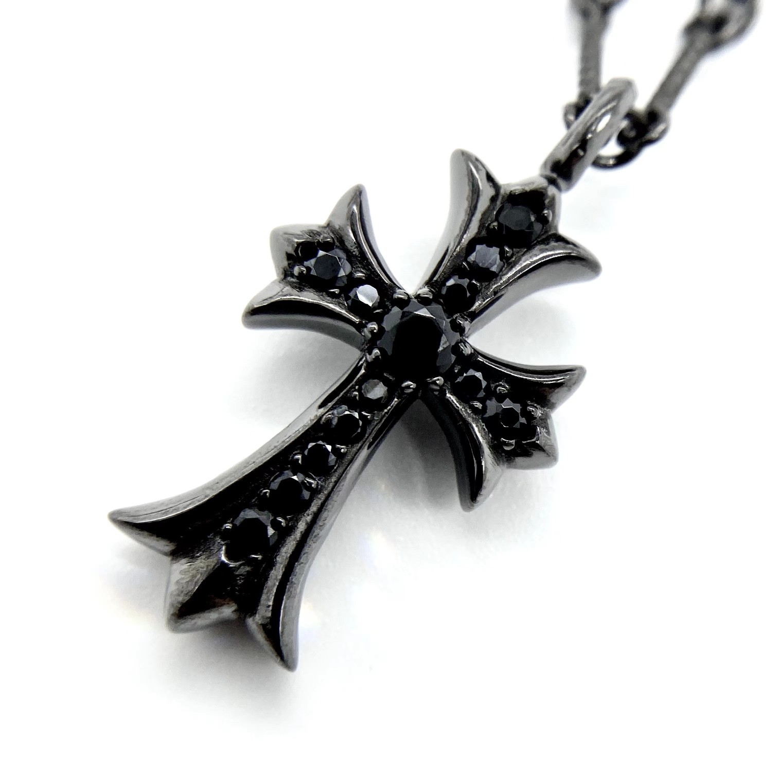Chrome Hearts 𝐂𝐡𝐫𝐨𝐦𝐞 𝐡𝐞𝐚𝐫𝐭𝐬克罗心黑银十字架项链