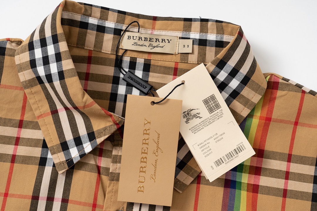 巴宝莉/Burberry 经典款及彩虹款格子长袖衬衫 彩虹款