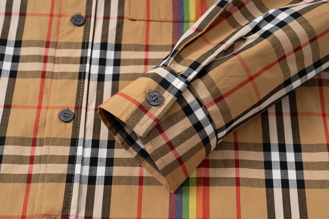 巴宝莉/Burberry 经典款及彩虹款格子长袖衬衫 彩虹款