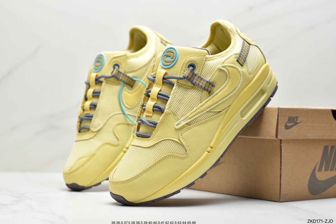 270 公司级Travis Scott x Nike Air Max 1”Cactus Jack”改版款低帮复古百搭休闲运动慢跑鞋DO9392-700