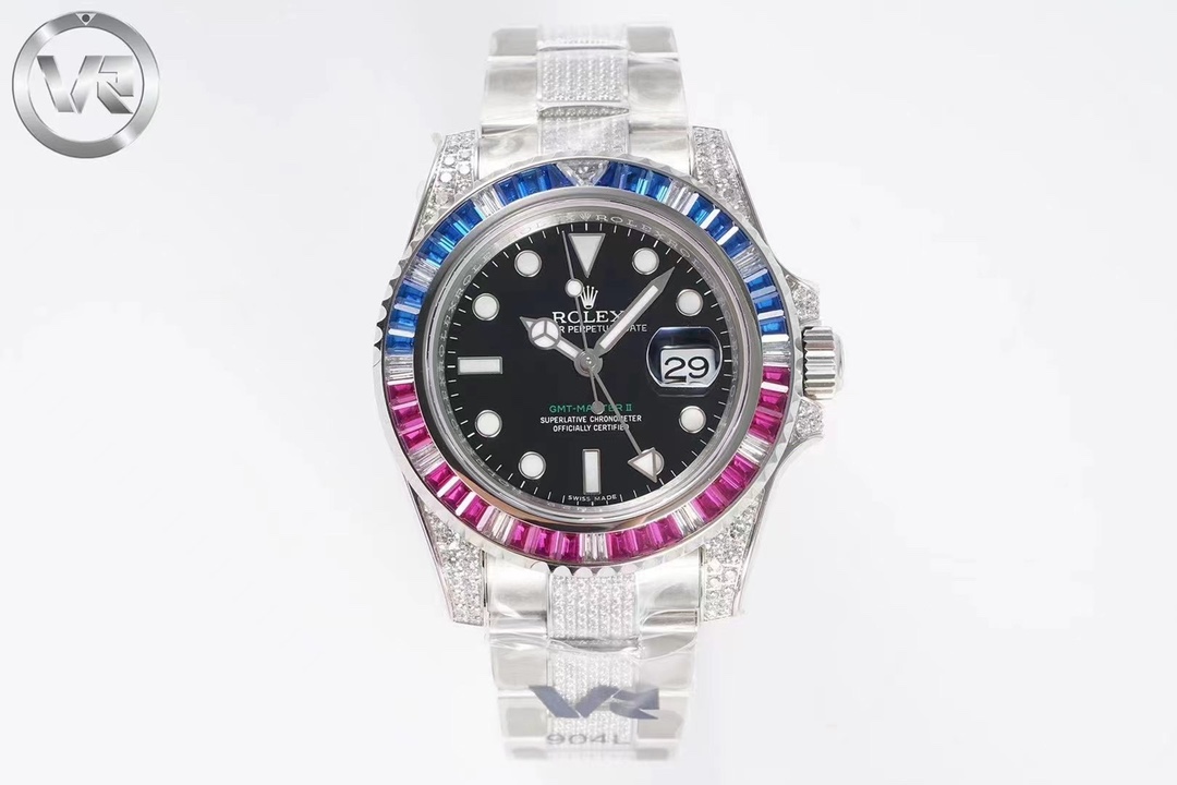 Rolex Gmt Master Orologio da Polso Blu Azzurro Con diamanti