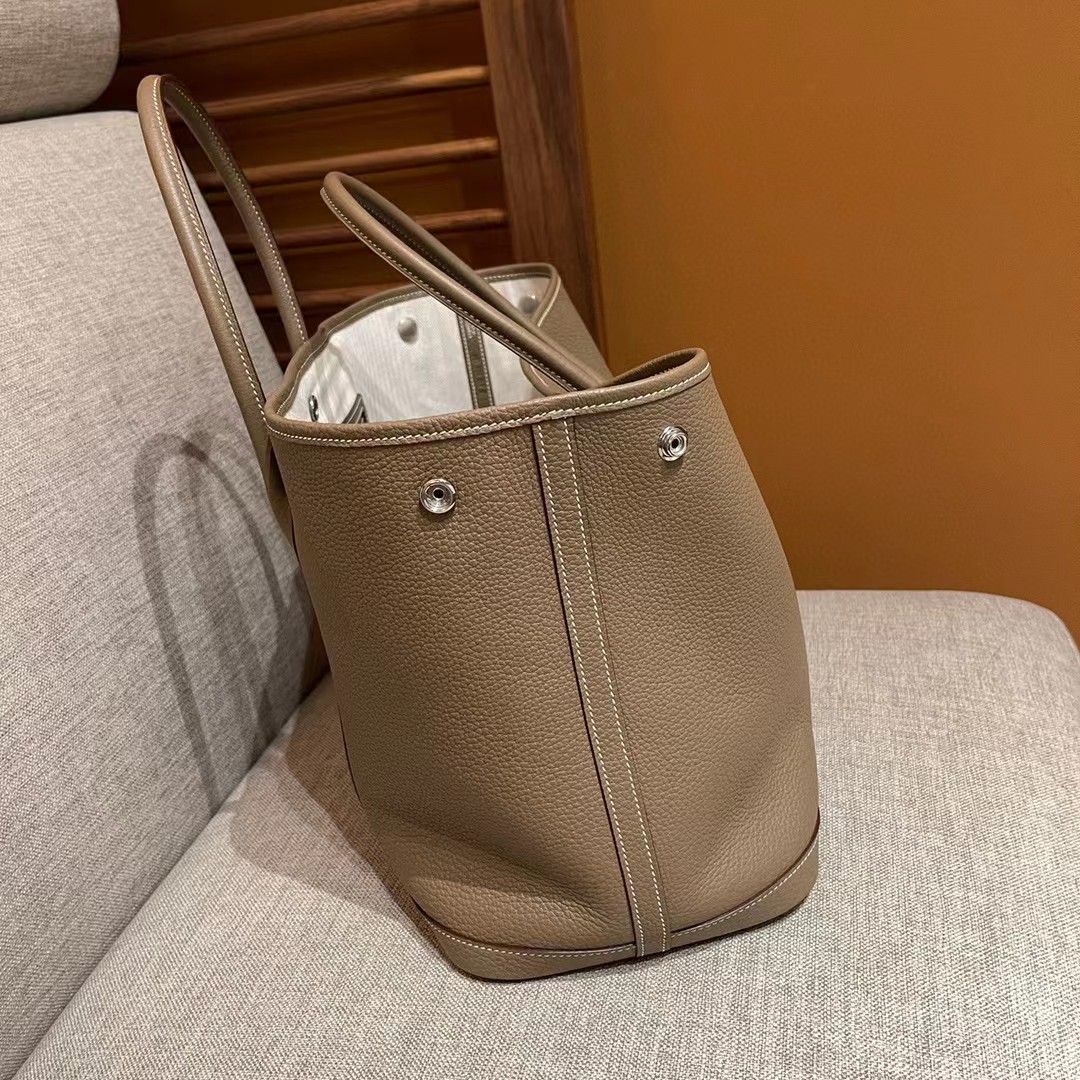 Elegant Garden Party 36 Tote Bag - Sophisticated Elephant Gray Leather 6 a1644562192543 5568