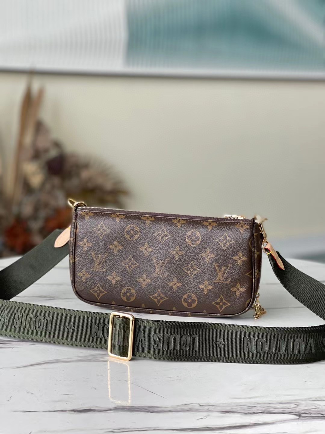 顶级加强版 M44813 绿色 Multi Pochette Accessoires 手袋集 Pochette Accessoires 3