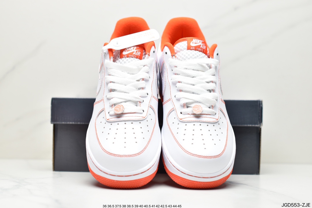 Nike Air Force 1 Low ”Rucker Park” Air Force One Sneakers ”Skin White Orange” CT2585-100