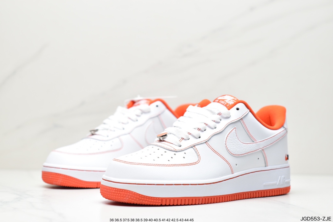 Nike Air Force 1 Low ”Rucker Park” Air Force One Sneakers ”Skin White Orange” CT2585-100