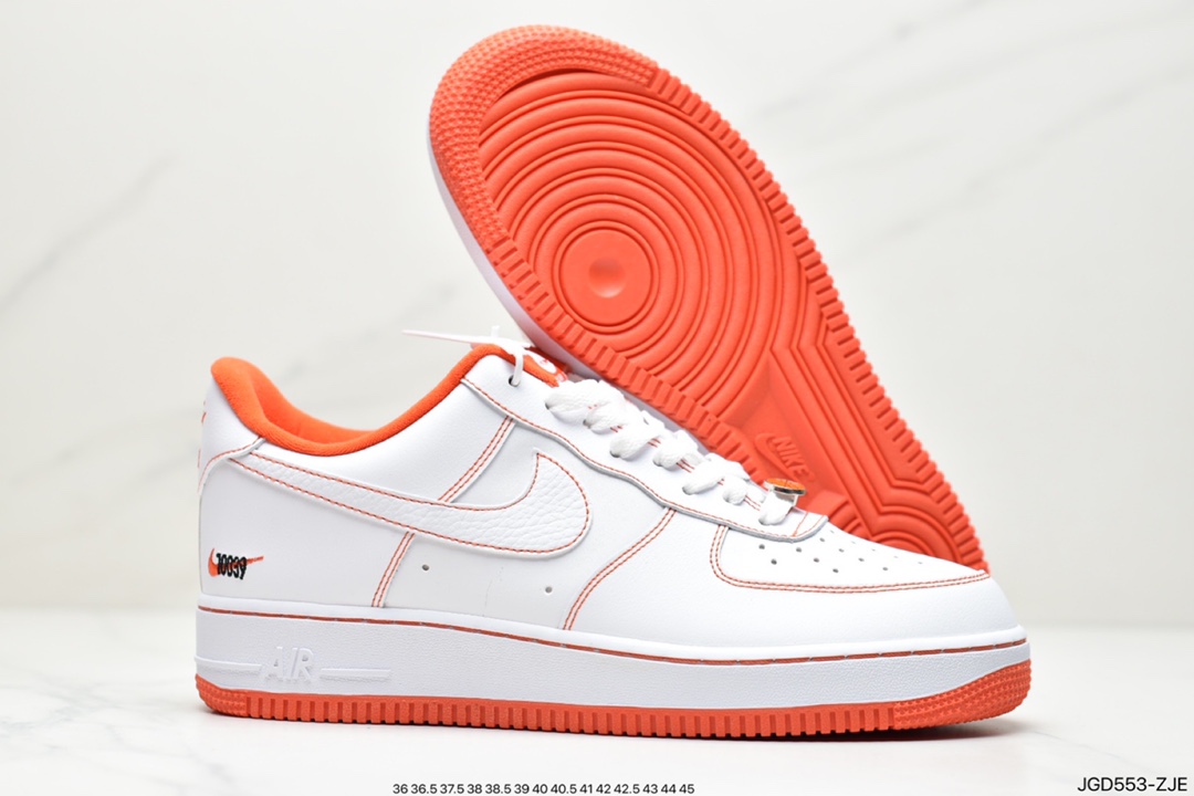 Nike Air Force 1 Low ”Rucker Park” Air Force One Sneakers ”Skin White Orange” CT2585-100