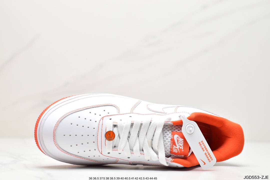 Nike Air Force 1 Low ”Rucker Park” Air Force One Sneakers ”Skin White Orange” CT2585-100