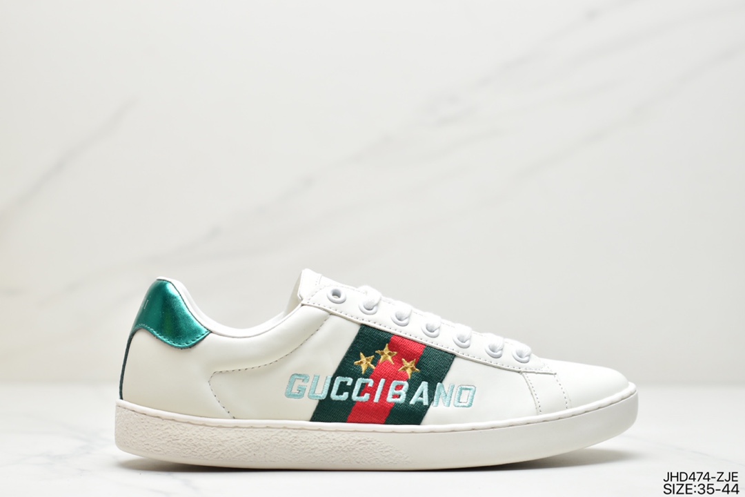 GUCCI Ace Embroidered Low-Top Colorblocking Embroidered Board Shoes 429446 A39G O9085