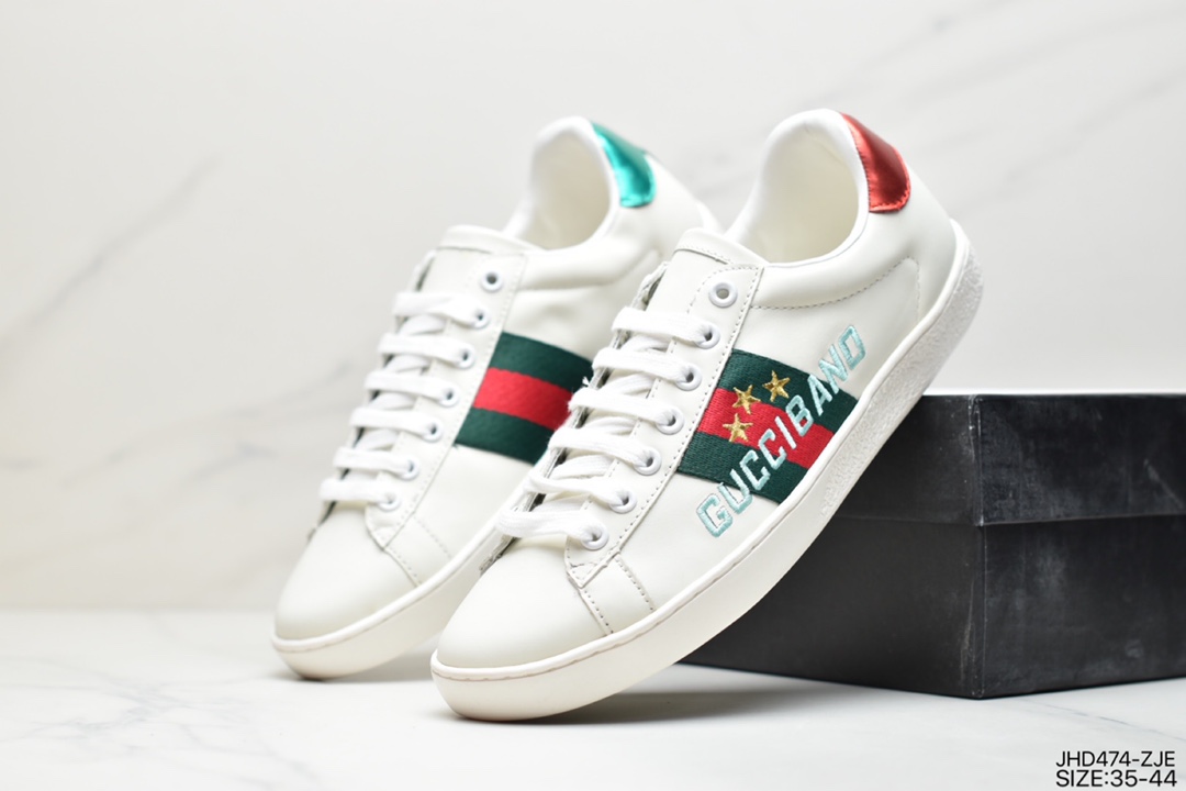 GUCCI Ace Embroidered Low-Top Colorblocking Embroidered Board Shoes 429446 A39G O9085