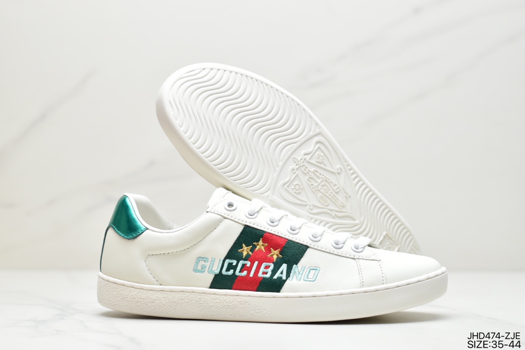 GUCCI Ace Embroidered Low-Top Colorblocking Embroidered Board Shoes 429446 A39G O9085