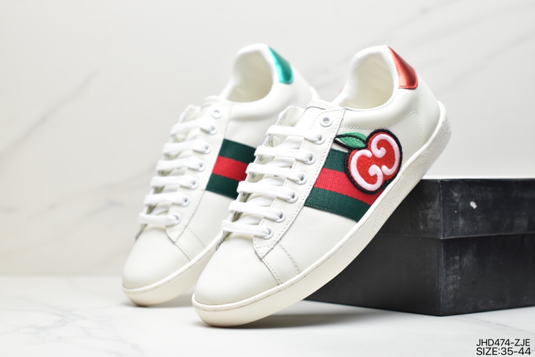 GUCCI Ace Embroidered Low-Top Colorblocking Embroidered Board Shoes 429446 A39G O9085