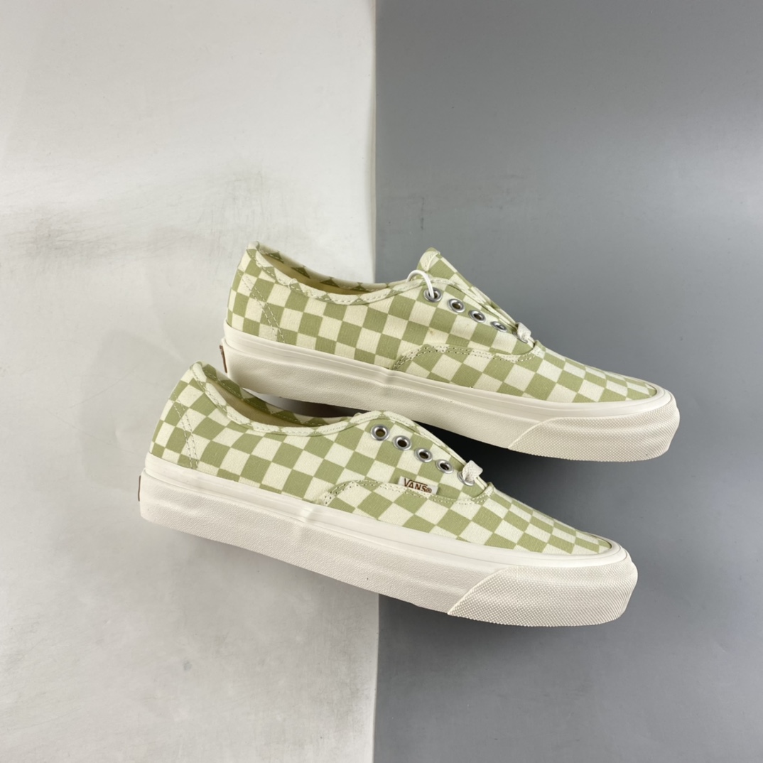 Vans Authentic Anaheim series classic green and white checkerboard low-top casual shoes VN0A5HZS9F0