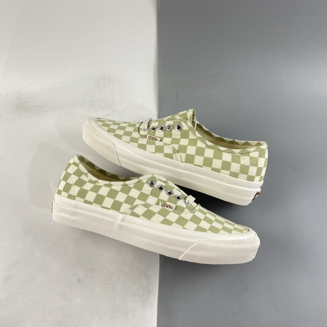 Vans Authentic Anaheim series classic green and white checkerboard low-top casual shoes VN0A5HZS9F0