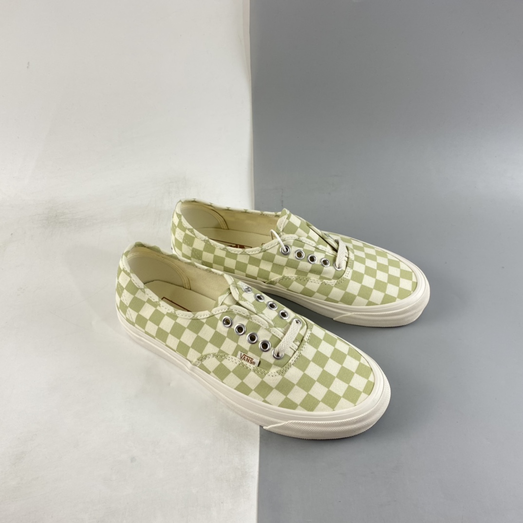 Vans Authentic Anaheim series classic green and white checkerboard low-top casual shoes VN0A5HZS9F0