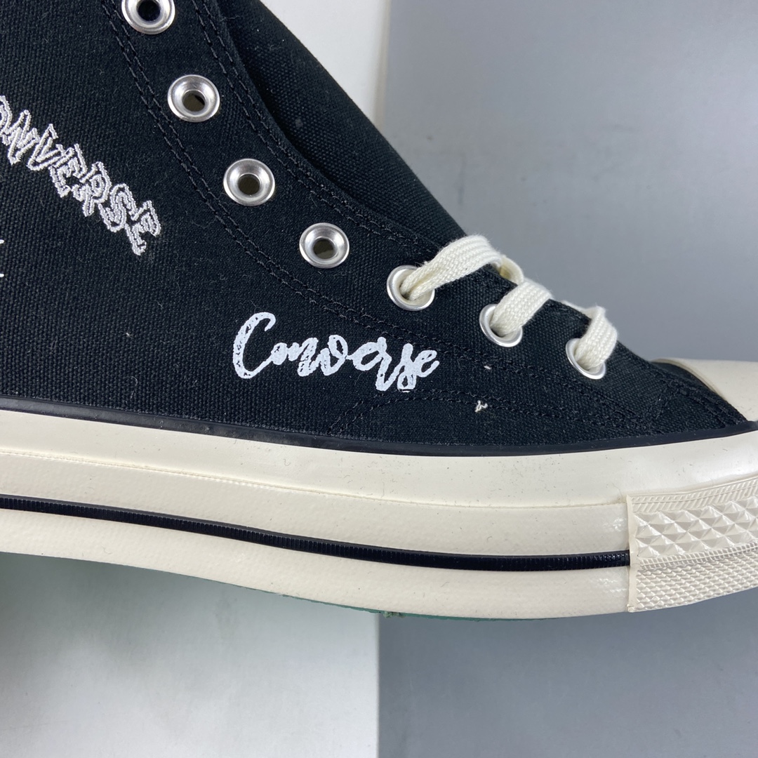 Converse Chuck 1970s classic black and white Chinese graffiti swash text LOGO Coca-Cola casual canvas shoes 166486C