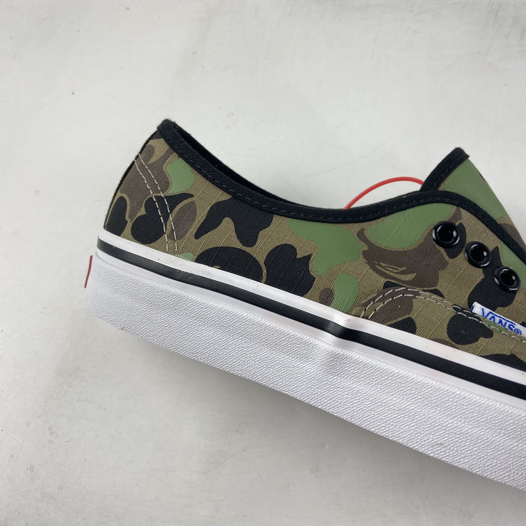 Vans Authentic ape-man joint green camouflage low-top casual board shoes VN0A38EN7BC