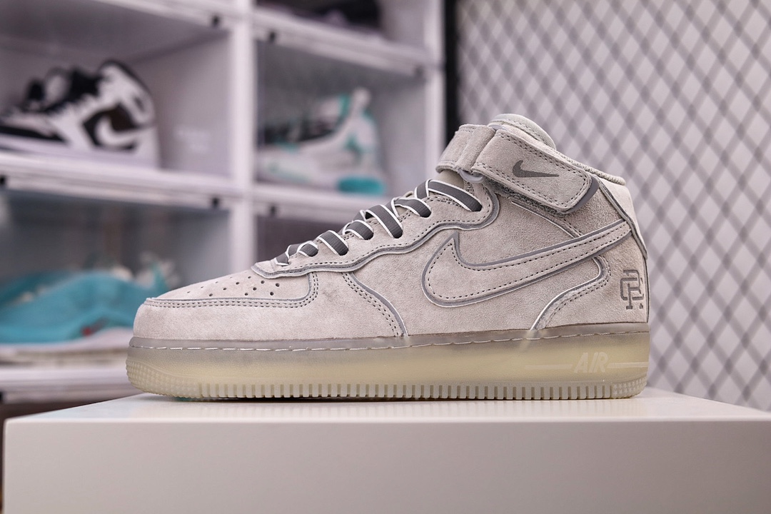 I0 NIke Air Force 1 ’07 Mid 卫冕冠军5代 空军一号中帮运动休闲板鞋 客供高亮3M反光材料 进口麂皮 折边针车 工艺难度大 原楦头原纸板 内置全掌气垫 原厂鞋底