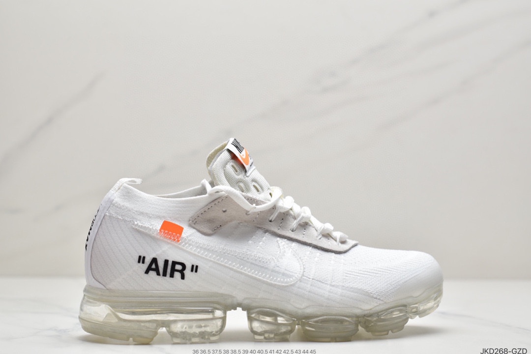 Off-White x Nike Air Vapormax Flyknit 2.0”Black/White”Second Generation Full Palm Air Cushion Flyknit Low Top All-match Casual Sports Jogging Shoes AA3831