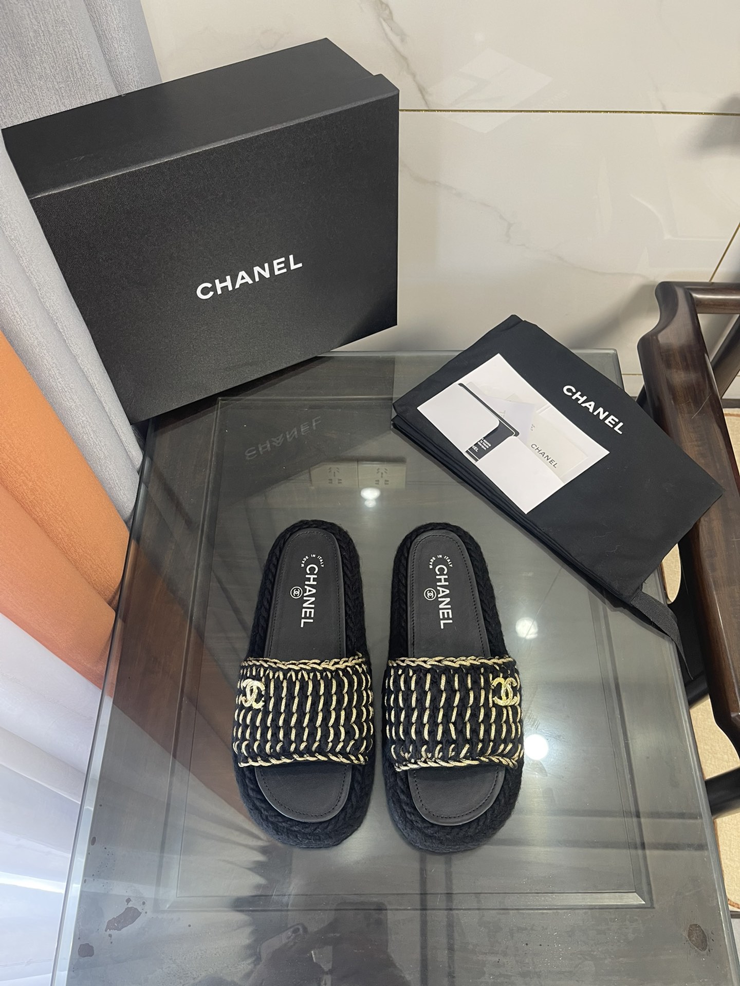 CHANEL Chain Shoulder 2018 Black GD Hardware Calf #1004