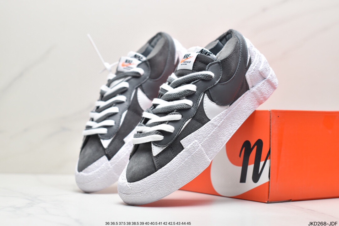 160 公司级联名日式解构美学品牌SACAI x Nike Blazer Low 重叠设计前卫开拓者低帮百搭板鞋DM7901