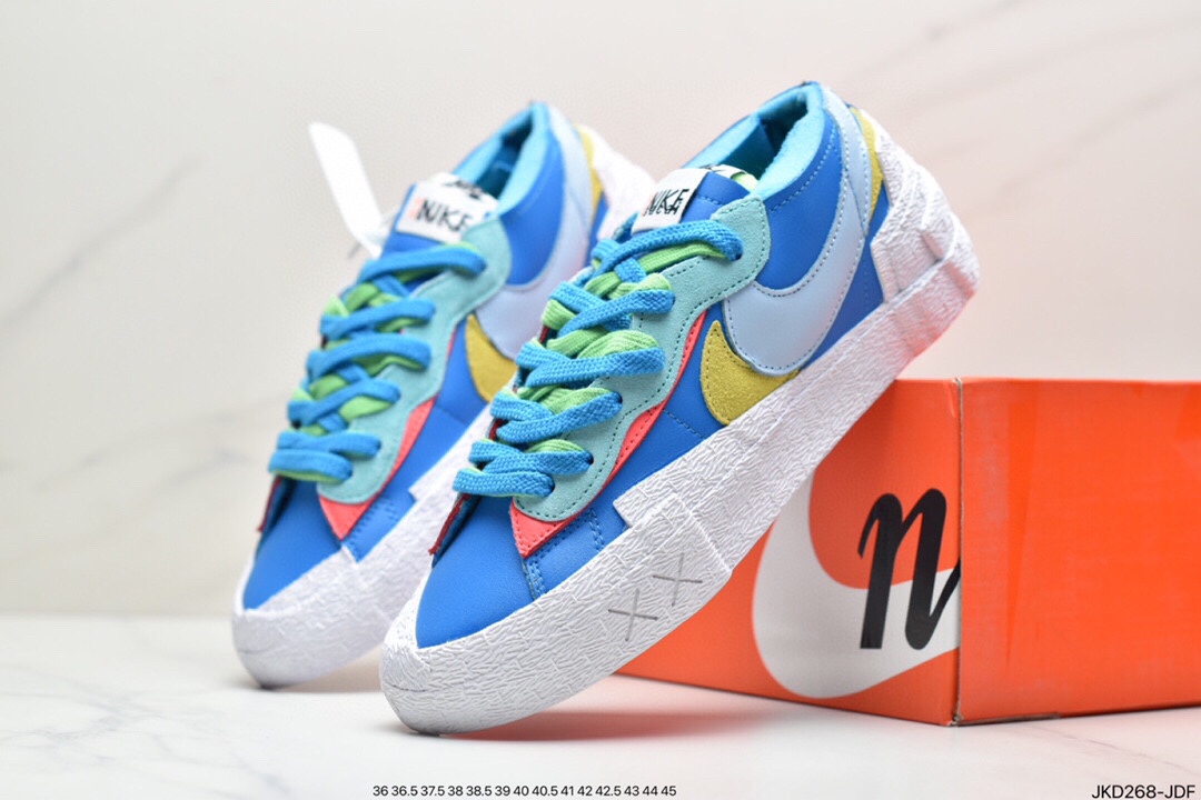 160 公司级联名日式解构美学品牌SACAI x Nike Blazer Low 重叠设计前卫开拓者低帮百搭板鞋DM7901