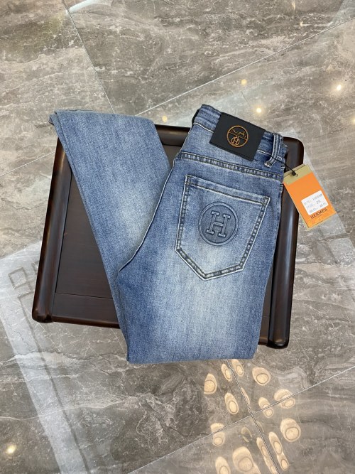 Hermès Skinny Fit Jeans Denim Pants High Quality Cotton Blend For Men 1 Hermès Skinny Fit Jeans Denim Pants High Quality Cotton Blend For Men