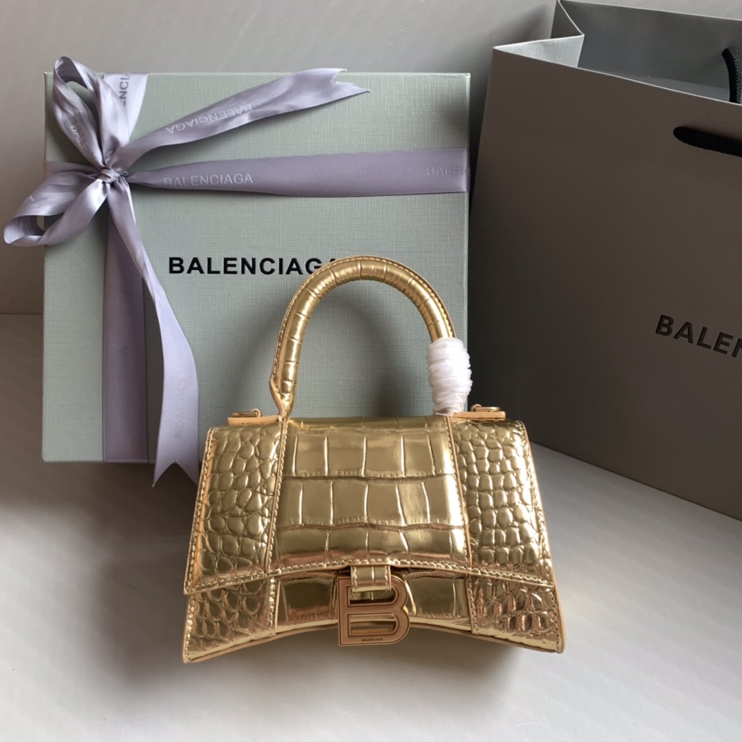 Balenciaga Borsette Borse Hourglass Oro