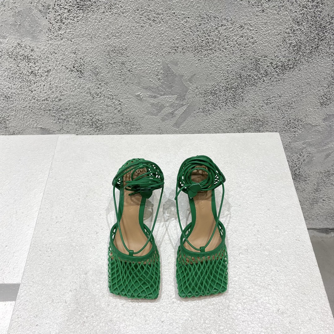 Bottega Veneta 网面 高跟 单鞋 绿色