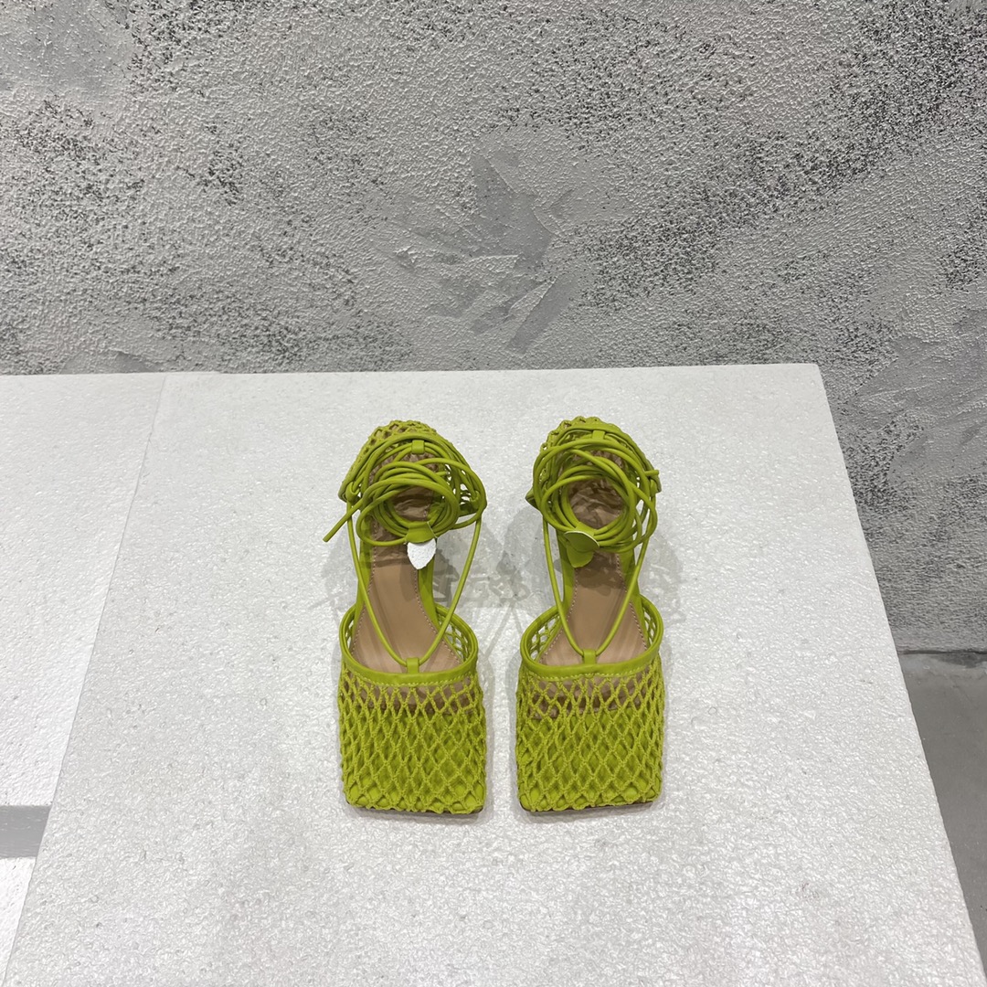 Bottega Veneta 网面 高跟 单鞋 果绿色