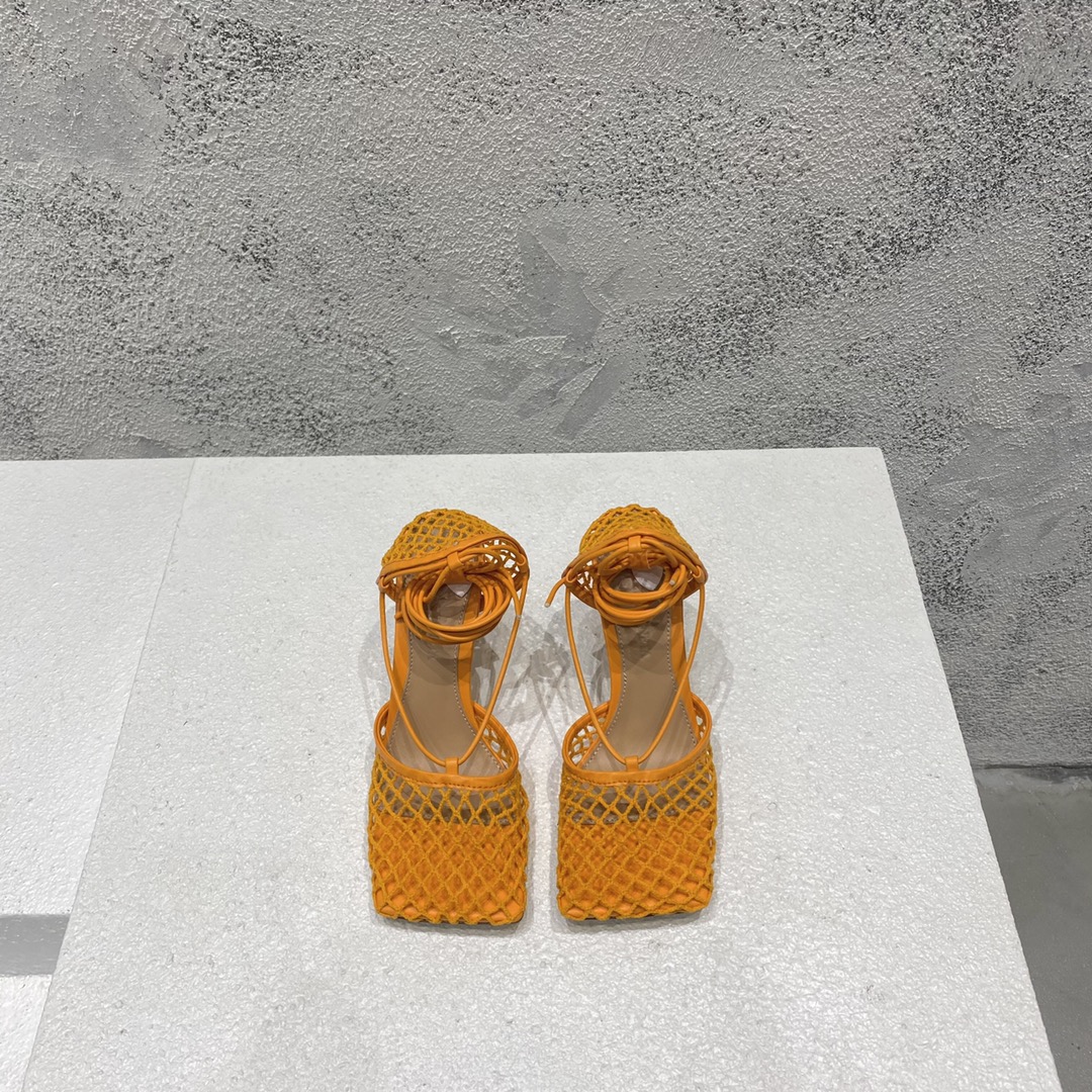 Bottega Veneta 网面 高跟 单鞋 橙色