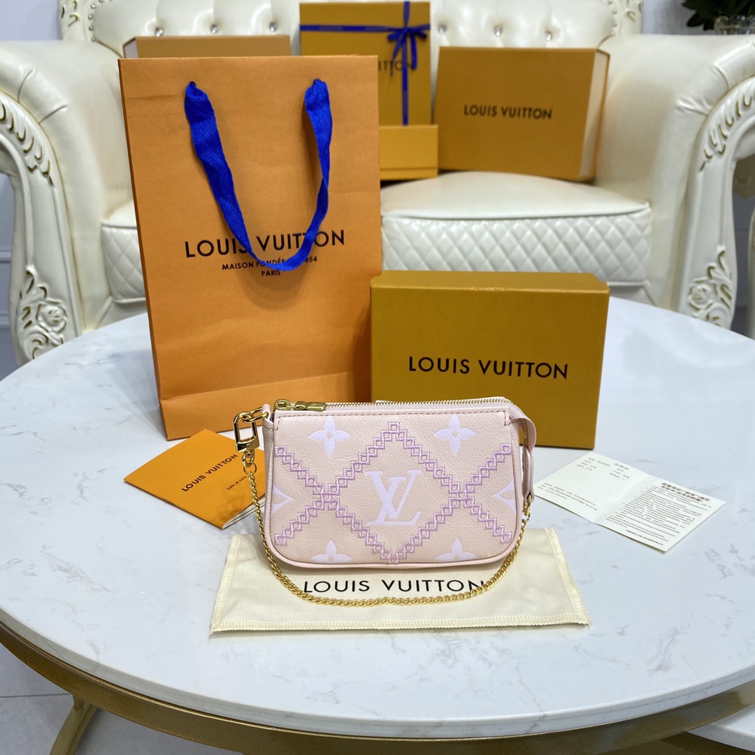 Louis Vuitton Clutches & Pouch Bags Embroidery Empreinte​ Cowhide Pochette Mini M81140