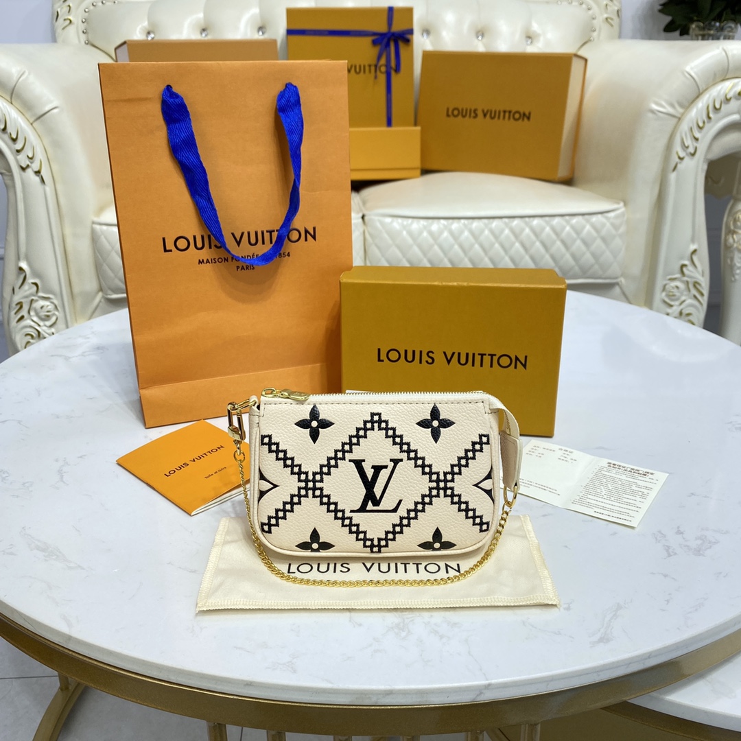 Louis Vuitton Clutches & Pouch Bags Embroidery Empreinte​ Cowhide Pochette Mini M81140