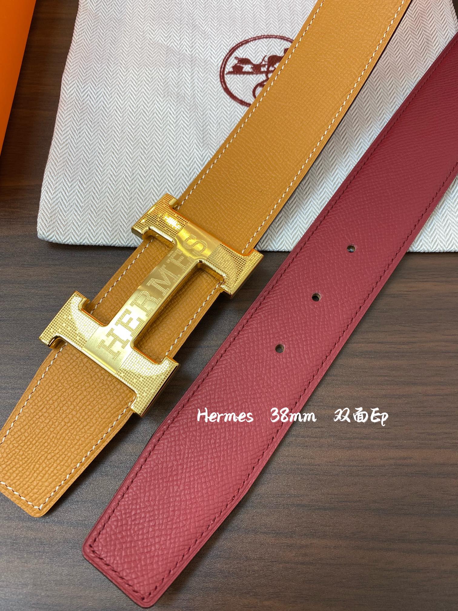 Hermes-38MM爱马仕专柜同步进epsom双面小牛皮精钢精品五金双面可用！