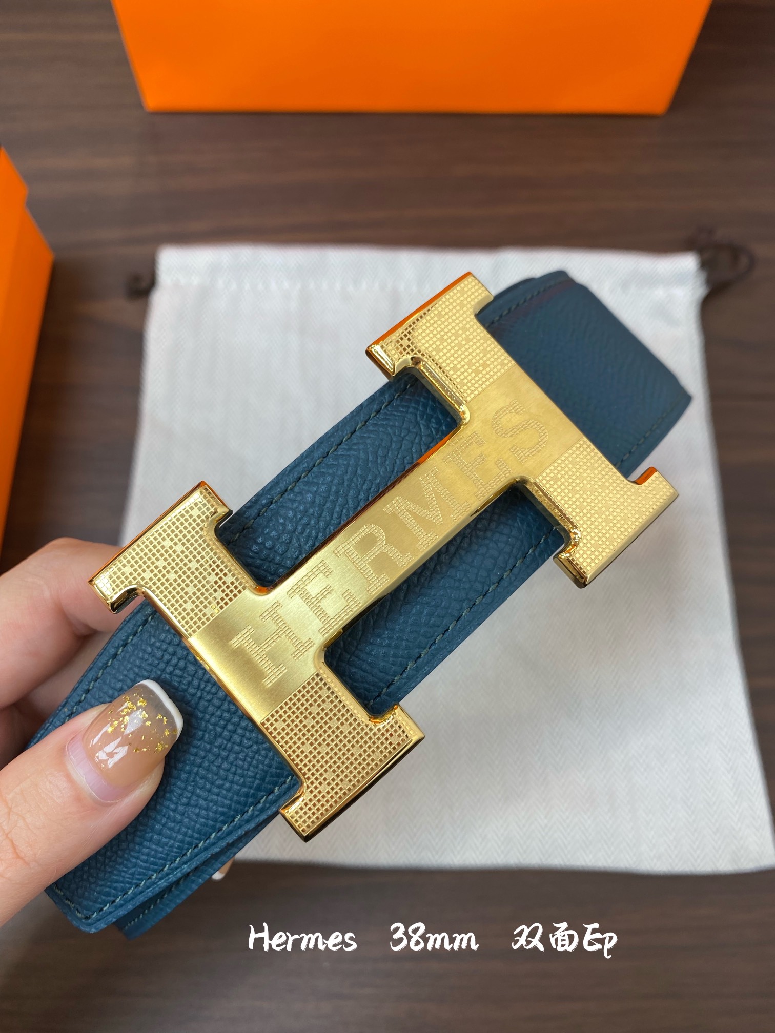 Hermes-38MM爱马仕专柜同步进epsom双面小牛皮精钢精品五金双面可用！