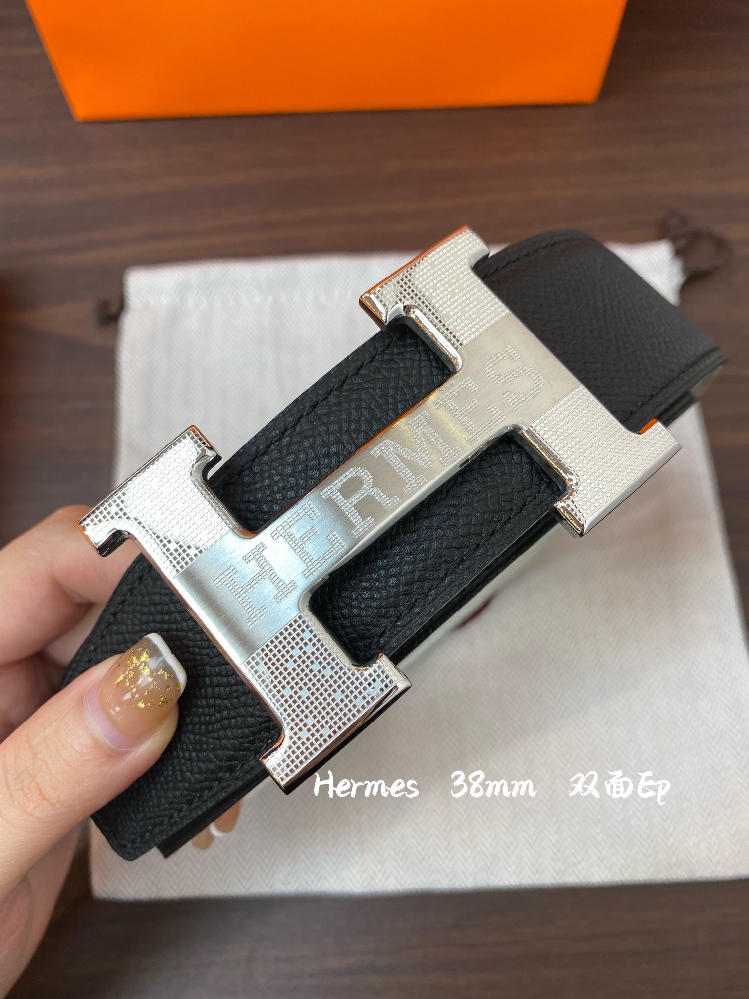 Hermes-38MM爱马仕专柜同步进epsom双面小牛皮精钢精品五金双面可用！