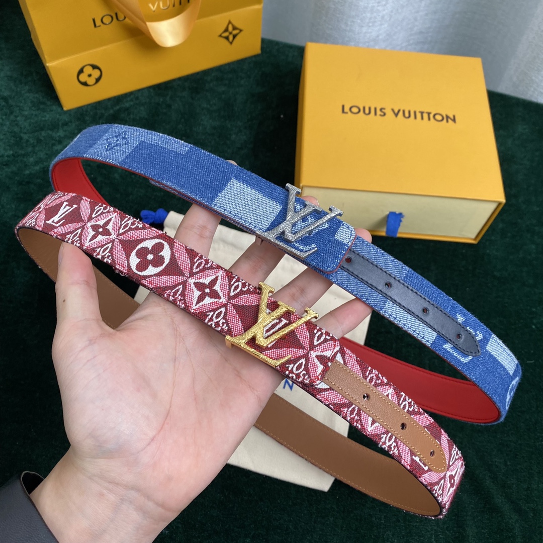 Louis Vuitton Belts Gold Women Canvas