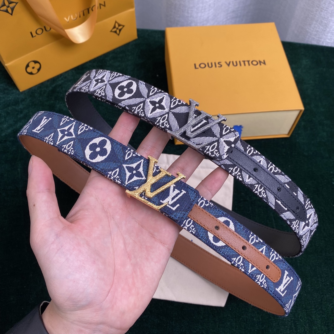 Louis Vuitton Belts Gold Women Canvas