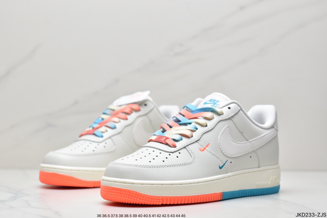 160 公司级耐克Nike Air Force 1 Low ’07 米橙蓝 ‘’迈阿密‘’配色低帮空军一号休闲板鞋CT1989-117