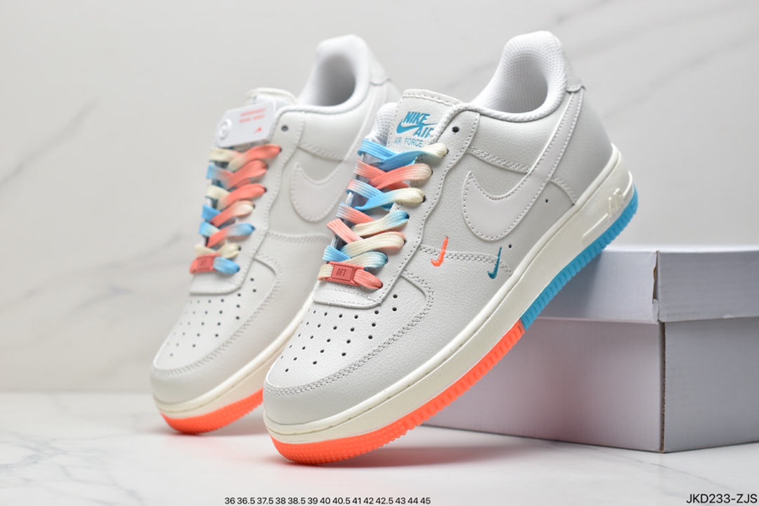 160 公司级耐克Nike Air Force 1 Low ’07 米橙蓝 ‘’迈阿密‘’配色低帮空军一号休闲板鞋CT1989-117
