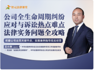 【法律上新】【智元】 《王小涛：公司全生命周期纠纷应对与诉讼热点难点法律实务问题全攻略》