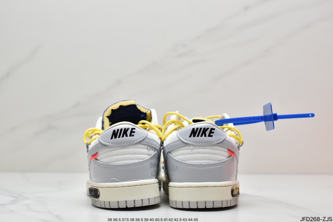 Off-White x Nike DuNIKE Low NO.3 The overall shape is white shoe body and silver gray frame DM1602-124