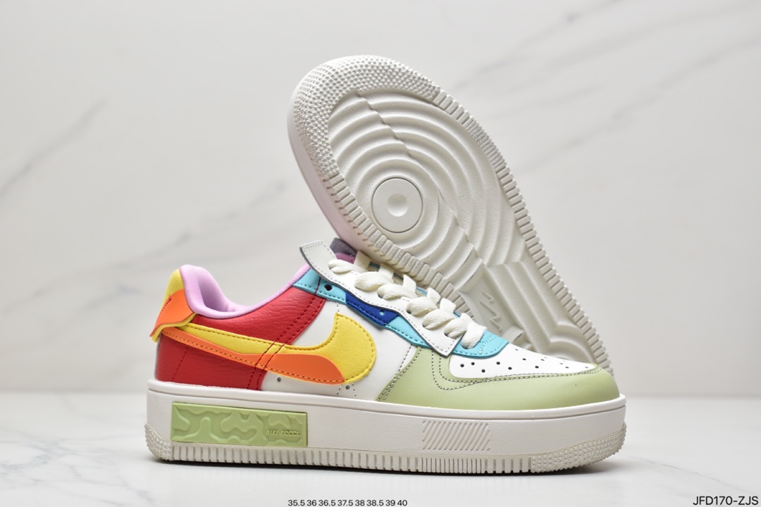 170 公司级耐克Nike Air Force 1 厚底新配色 马卡龙空军一号时尚休闲低帮板鞋 DO6719-100
