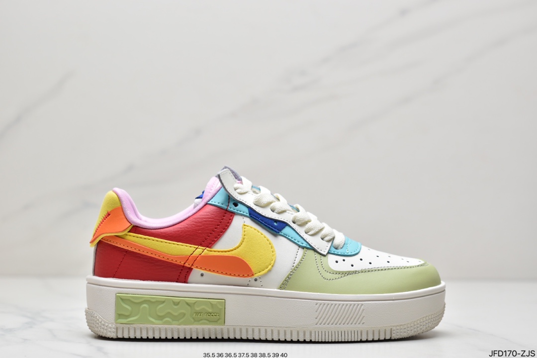 170 公司级耐克Nike Air Force 1 厚底新配色 马卡龙空军一号时尚休闲低帮板鞋 DO6719-100