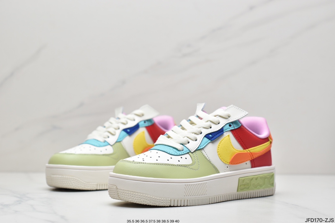 170 公司级耐克Nike Air Force 1 厚底新配色 马卡龙空军一号时尚休闲低帮板鞋 DO6719-100