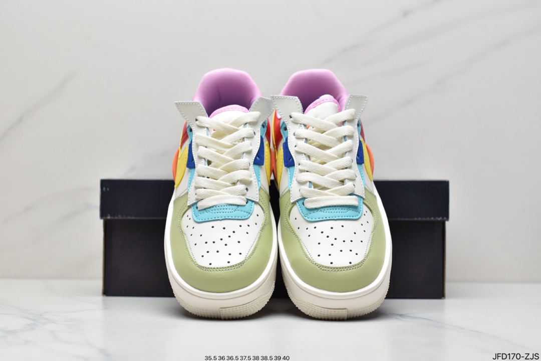 170 公司级耐克Nike Air Force 1 厚底新配色 马卡龙空军一号时尚休闲低帮板鞋 DO6719-100