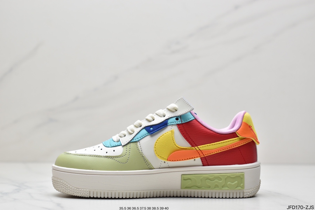 170 公司级耐克Nike Air Force 1 厚底新配色 马卡龙空军一号时尚休闲低帮板鞋 DO6719-100