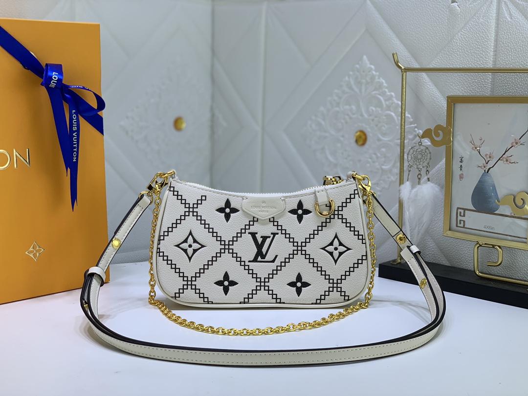 Louis Vuitton LV Easy Pouch On Strap Handbags Clutches & Pouch Bags Empreinte​ Spring Collection Chains M81066