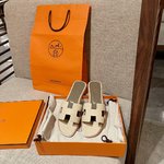 Hermes Shoes Slippers Shop Cheap High Quality 1:1 Replica
 Milkshake White Sewing Epsom Summer Collection
