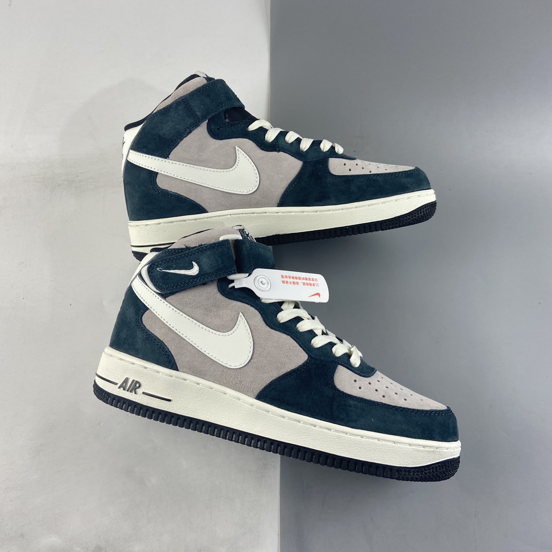 P260 NIKE Air Force 1 MID ’07 奶白灰绿配色 空军一号中帮休闲板鞋 DE6933-865